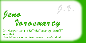 jeno vorosmarty business card